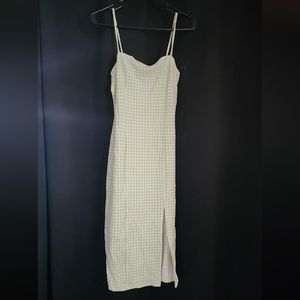 Divided Women's Green n White checkered Spaghetti Strap dress S Used